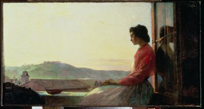 Giovannina siedząca na parapecie autorstwa Pavel Petrovich Chistiakov